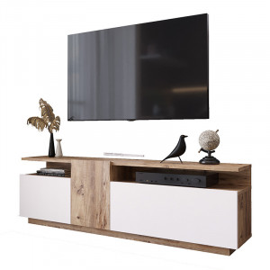 Comoda TV Elana sonoma - alb 150x29.5x46.3cm - Img 1