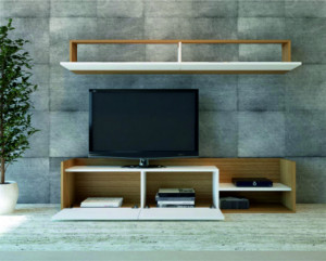 Comoda TV Kale - Teak, Alb - Img 2