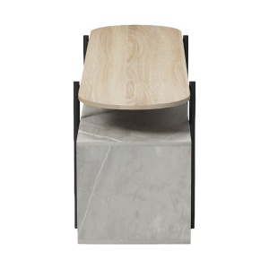 Comoda TV Medousa, Sonoma/Gri-bej cu aspect de marmura, 160 x 35,5 x 50 cm - Img 7