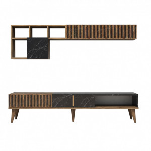 Comoda TV Milan - Walnut, Negru - Img 6