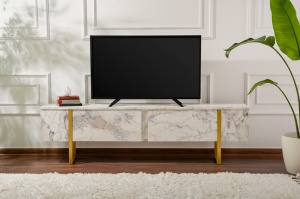 Comoda TV Model Serenity, Marmură Fressia/Auriu - Img 2