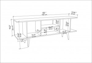 Comoda TV Salvador, Model Akya, 160x38.6x35 cm, Stejar safir/Alb - Img 7