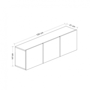 Comoda TV Salvador, Model Alb, 150x44x31 cm, Alb - Img 9