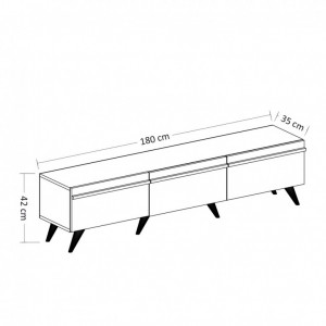 Comoda TV Salvador, Model Amsterdam, 180x42x35 cm, Antracit - Img 5