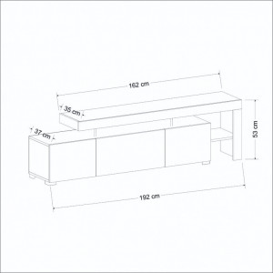 Comoda TV Salvador, Model Beliz, 192x53x37 cm, Antracit - Img 2