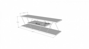 Comoda TV Salvador, Model Canaz, 120x33x30 cm, Antracit/Gri - Img 5
