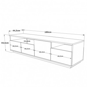 Comoda TV Salvador, Model FR5, 180x44.6x44.5 cm, Pin Atlantic/Alb - Img 7
