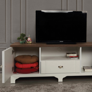 Comoda TV Salvador, Model Gazel, 140x52x41 cm, Alb - Img 3