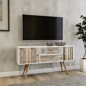 Comoda TV Salvador, Model Odense, 122x65x35 cm, Multicolor - Img 1