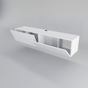 Comoda TV Salvador, Model Poling, 159.7x34.1x36.8 cm, Alb - Img 3