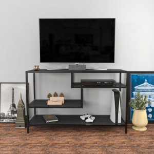 Comoda TV Salvador, Model Robbins, 120x75x39 cm, Negru/Antracit