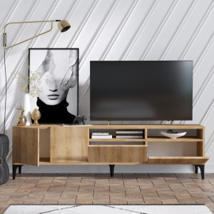 Comoda TV Salvador, Model Ross, 180x52x35 cm, Stejar - Img 3