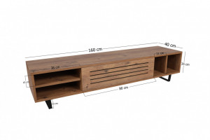 Comoda TV Salvador, Model Safir, 160x35x40 cm, Pin atlantic - Img 6