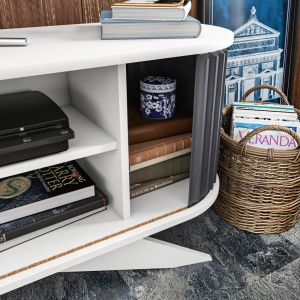 Comoda TV Salvador, Model Stor, 180x60x43 cm, Antracit/Alb - Img 9