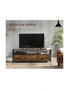 Comoda TV Vasagle, Model Baker, 40x147x50 cm, Maro rustic/Negru - Img 2