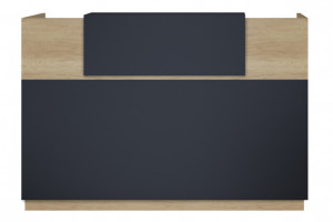 Consola de receptie Model Lotus, Stejar/Gri inchis, 180x70x110 cm - Img 3