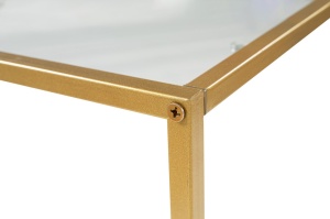 Consola Model Canvas, Auriu, 100x30x80 cm, blat sticla securizata - Img 8