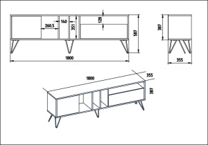 Consola TV Mistico Nuc 180x58.7x35.5 cm - Img 6