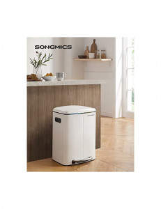 Cos de reciclare, Songmics, 2 x 20L, Alb, LTB40WT, Soft-Close - Img 2