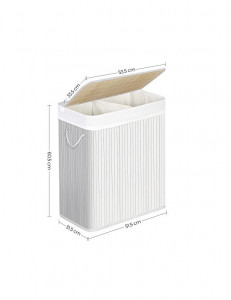 Cos de rufe, Songmics, 100L, Alb, LCB64WT, 51 x 31 x 60 cm - Img 5