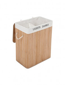 Cos de rufe, Songmics, Lemn, Natural, LCB64Y, 100L, 52 x 32 x 62 cm - Img 1