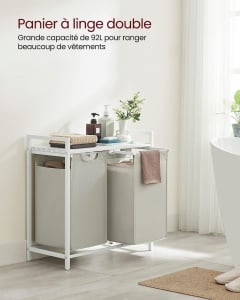 Cos de rufe, Vasagle, Alb, 73x33x71 cm - Img 1
