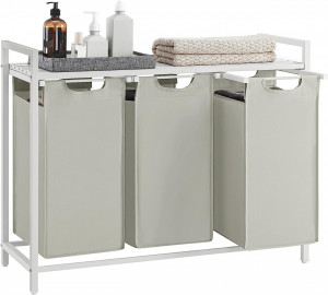 Cos de rufe, Vasagle, Alb, 92.5×33×72 cm - Img 7