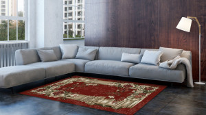 Covor Clasic, Lotos Coloane Rosu, 150x230 cm - Img 2