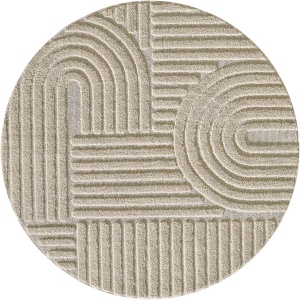 Covor Rotund VivaDeco Art V1, D160 cm, Bej, 100% Polipropilena, Fir 8 mm, 1900 g/mp, OEKO-TEX Standard 100 - Img 2