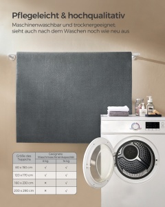 Covor Songmics Gri 290x200x0.1 cm - Img 6