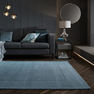 Covor Textured Wool Border Albastru 160X230 cm, Flair Rugs - Img 4
