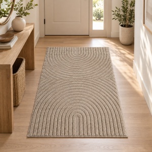Covor tip Traversa VivaDeco Art V2, 80 x 150 cm, Bej, 100% Polipropilena, Fir 8 mm, 1900 g/mp, OEKO-TEX Standard 100