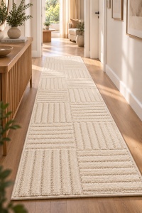 Covor tip Traversa VivaDeco Art V3, 80 x 150 cm, Crem, 100% Polipropilena, Fir 8 mm, 1900 g/mp, OEKO-TEX Standard 100