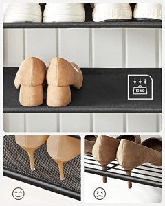 Cuier cu bancuta si suport pantofi Model Sparks, Maro Rustic/Negru, 64x32.2x180 cm - Img 5
