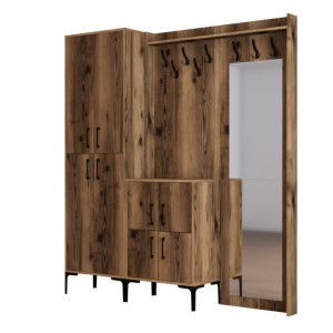 Cuier hol cu dulap Model Berlin, Nuc, 180x35x200 cm - Img 5