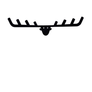Cuier metalic Model Antler, Negru, 66x0.2x17 cm - Img 2