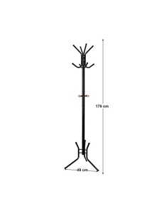 Cuier tip pom Model Wise, Negru, 49x49x176 cm - Img 4