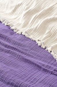 Cuvertura pentru Pat Dublu Model Muslin Damson - Img 2