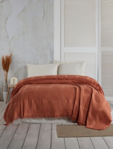 Cuvertura Pled pentru pat dublu Model Sirius Tile Red