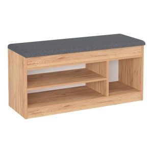 Dulap de pantofi Scarpiera, natural/antracit, 57.2x35.5x185.6 cm - Img 3