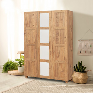 Dulap haine Model Hedera, Pin, 120x48x189 cm - Img 1