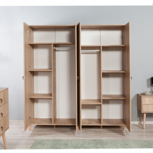 Dulap haine Model Imaj-620, Stejar/Albastru, 180x52x192 cm - Img 4