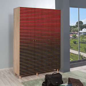 Dulap haine Model Mode-221, Multicolor, 135x52x192 cm - Img 1