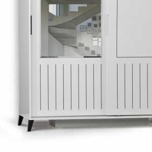 Dulap haine Model Pacific, Alb, 130x60x216 cm - Img 3