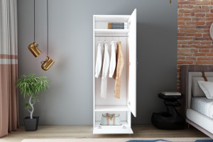 Dulap haine Model Santa, Alb, 60x47.1x187 cm - Img 2