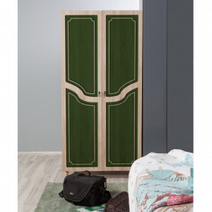 Dulap haine Model Stil, Stejar sonoma/Verde, 90x52x192 cm - Img 3