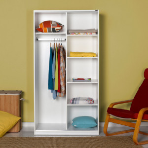 Dulap haine Model SWD-436, Alb, 94x182x52 cm - Img 3
