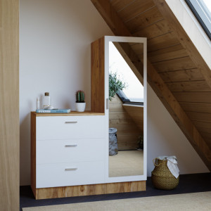 Dulap multifunctional Model CC6, Pin/Alb, 40x140x47 cm - Img 2