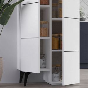 Dulap multifunctional Model Romane, Alb, 62.2x37.4x155.4 cm - Img 4