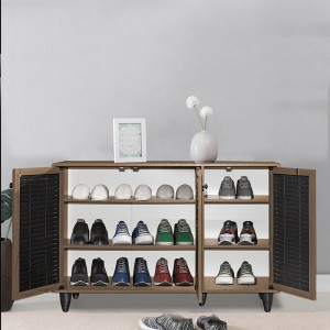 Dulap Pantofi Model Nathalia III, Stejar sonoma / Nuc, 105x35x66 cm - Img 3